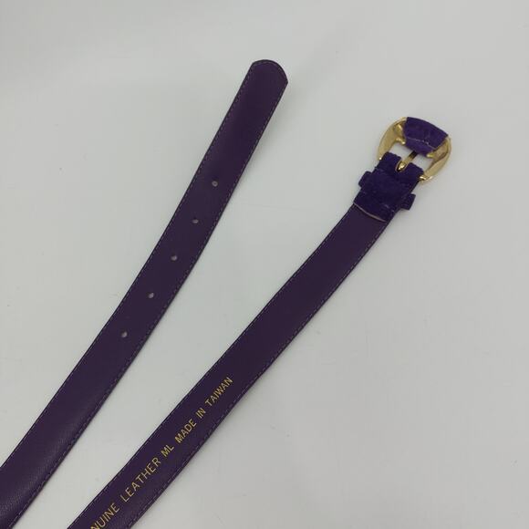 Milor Purple Suede Vintage 80s 90s Belt Genuine Leather M/L - Picture 5 of 14
